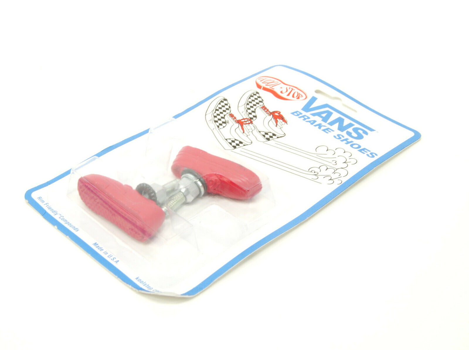 Kool Stop bicycle bike Vans BMX THREADED brake pads RED (PAIR) MADE IN USA - Fresh Stock Dated February 2026