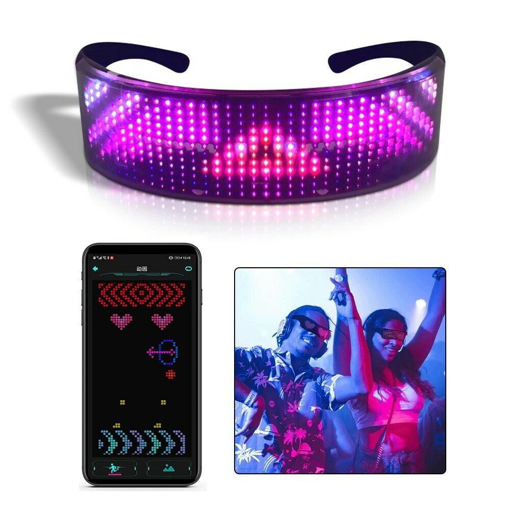 6 Colors Magic Led Eye Glasses Bluetooth App Control DIY Led Glasses - Fresh Stock Dated February 2026