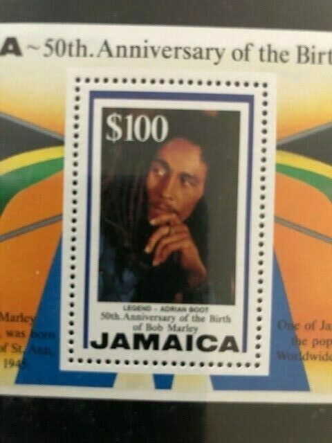 50th Anniversary of the Birth of Bob Marley Jamaica Stamps; Born 1945, Died 1981 - Fresh Stock Dated December 2025