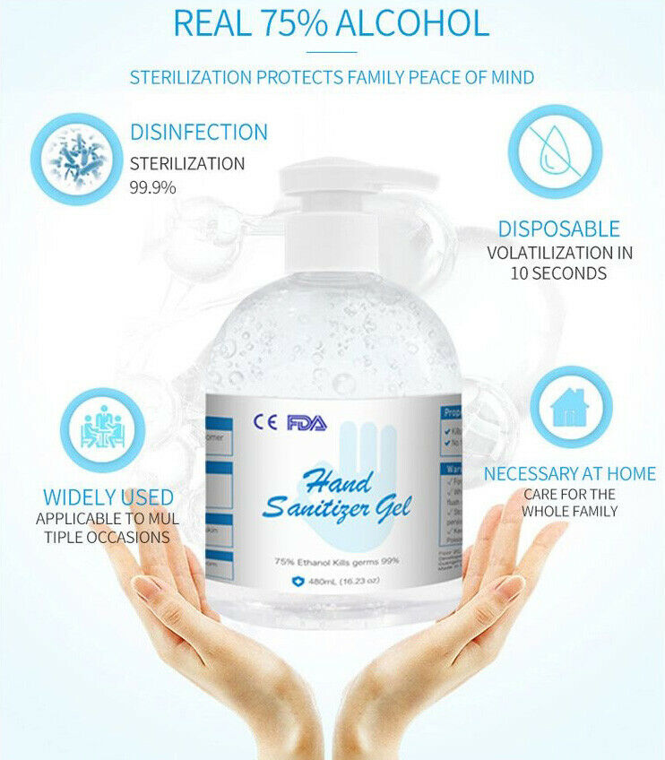 Hand Sanitizers Gels 75% Alcohol 16.9oz Pumped Bottle, 1440 Bottles, 1 Pallet - Fresh Stock Dated February 2026