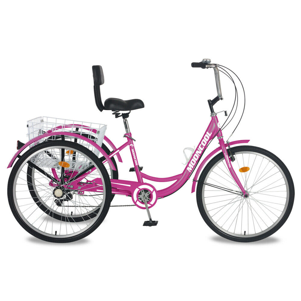 7 Speed Adults Trikes 26 inch 3-Wheeled Bicycles Cruiser Trike &Basket Women Men - Fresh Stock Dated February 2026
