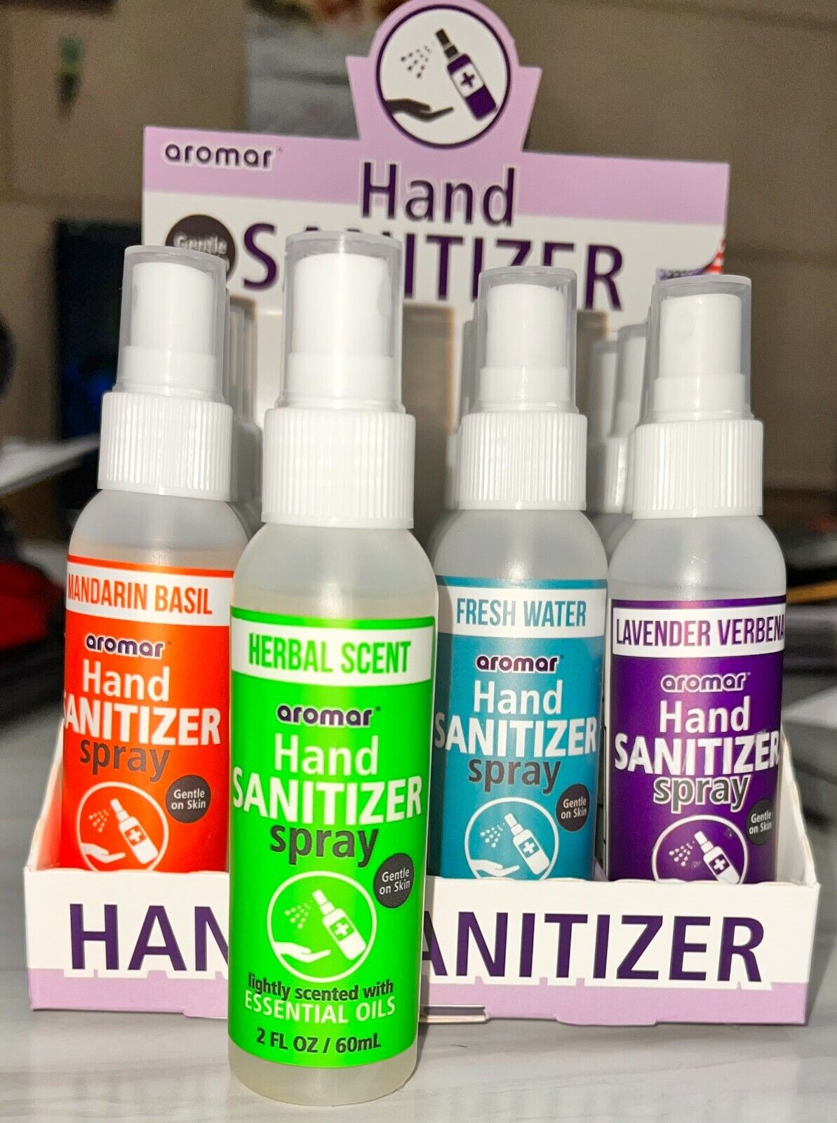5X/16X Hand Sanitizer Lightly Scented+Essential Oils 2FL OZ Spray 70%-FREE SHIP! - Fresh Stock Dated February 2026