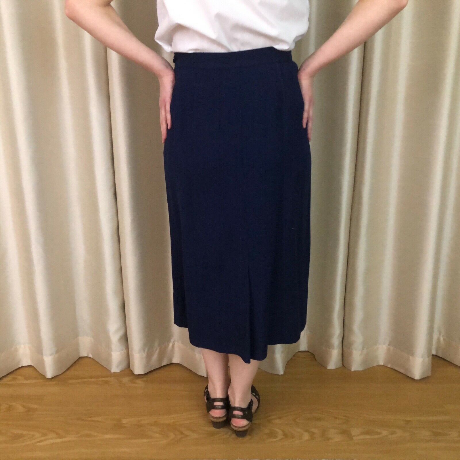 Vintage 40s 50s Navy Blue Straight Cut Suit Skirt || Pinup Kick Pleat - Fresh Stock Dated February 2026