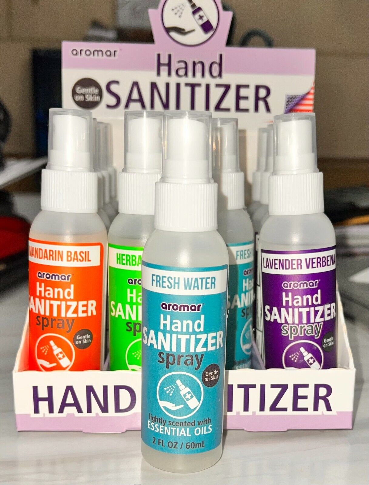 5X/16X Hand Sanitizer Lightly Scented+Essential Oils 2FL OZ Spray 70%-FREE SHIP! - Fresh Stock Dated February 2026
