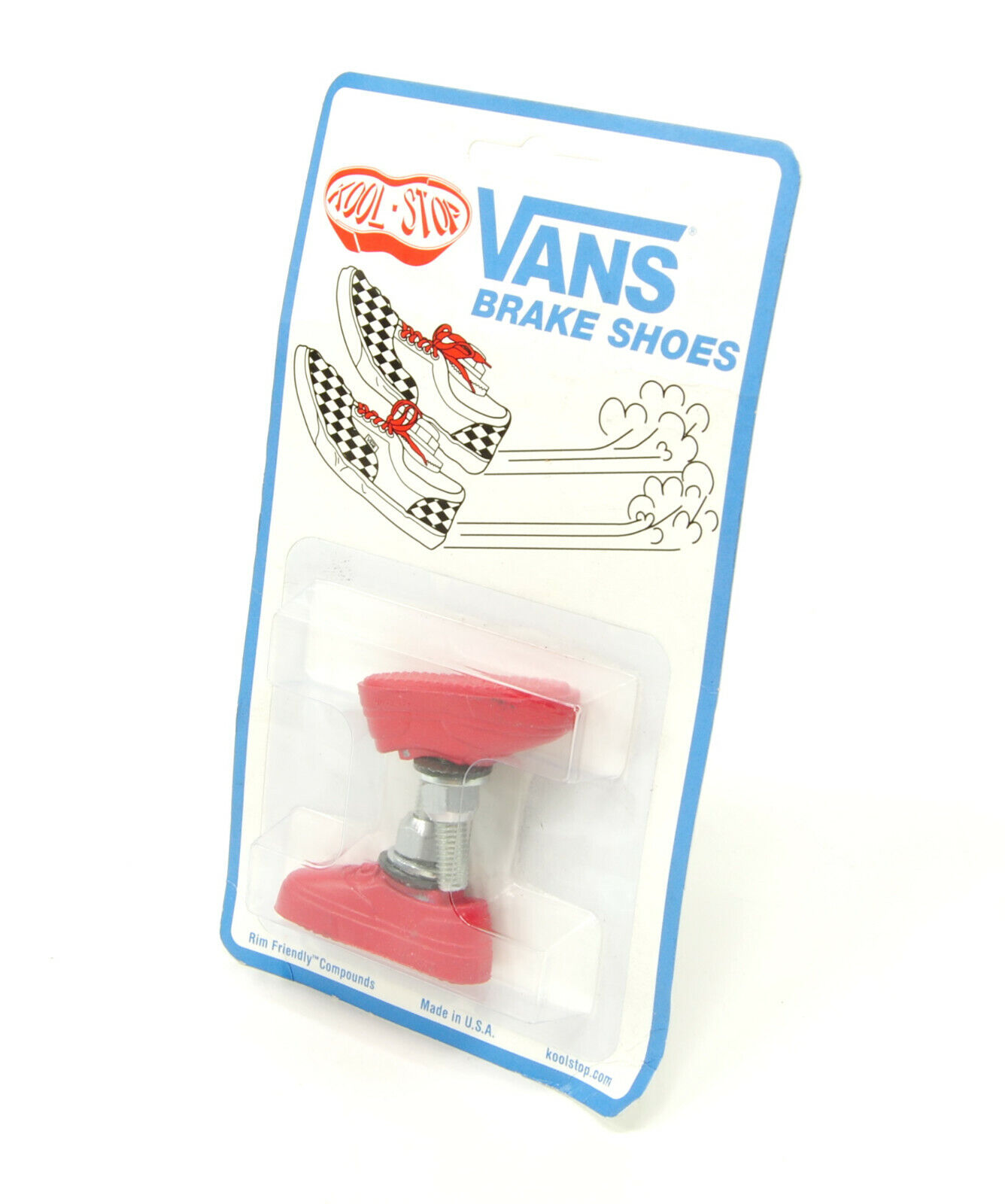 Kool Stop bicycle bike Vans BMX THREADED brake pads RED (PAIR) MADE IN USA - Fresh Stock Dated February 2026