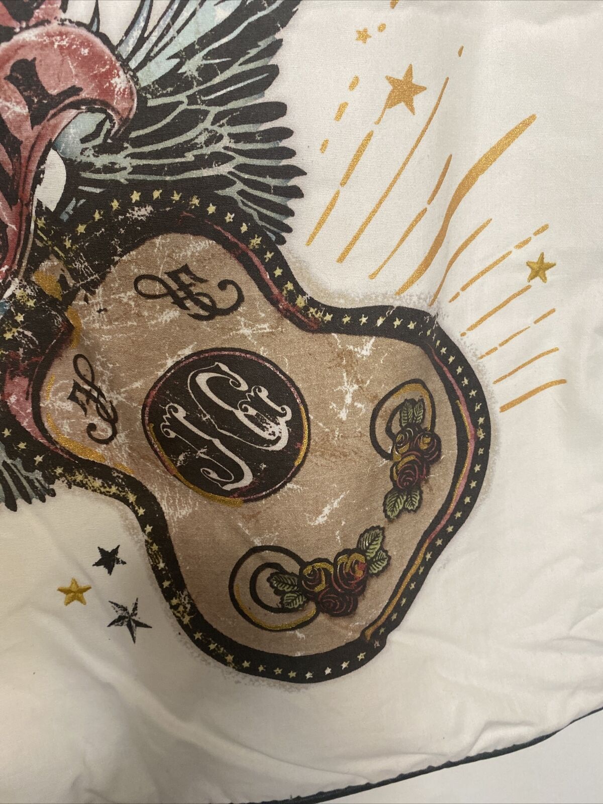 Junk Gypsy Pottery Barn Teen Pillow Cover  Size 17 X 17 Guitar -Rock N’ Roll - Fresh Stock Dated February 2026