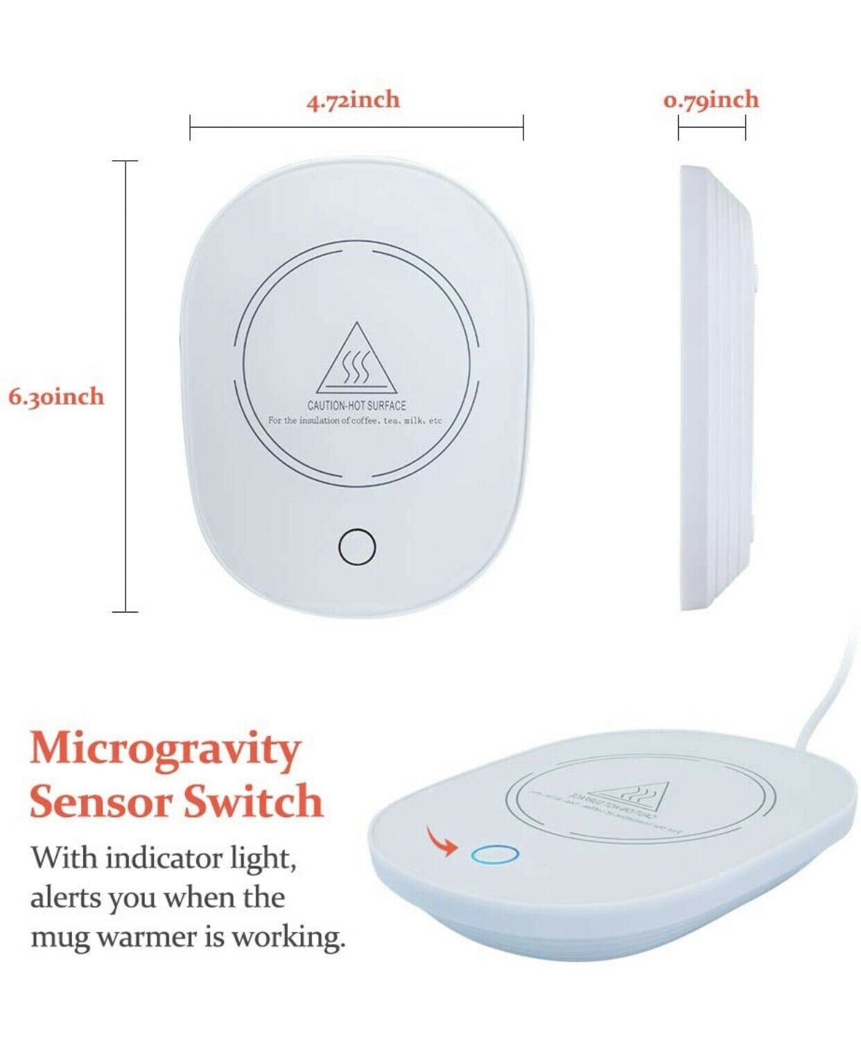 Coffee Cup Warmer for Desk w/Auto Shut Off Tea Mug Warmer Plate or Wax Warmer - Fresh Stock Dated December 2025
