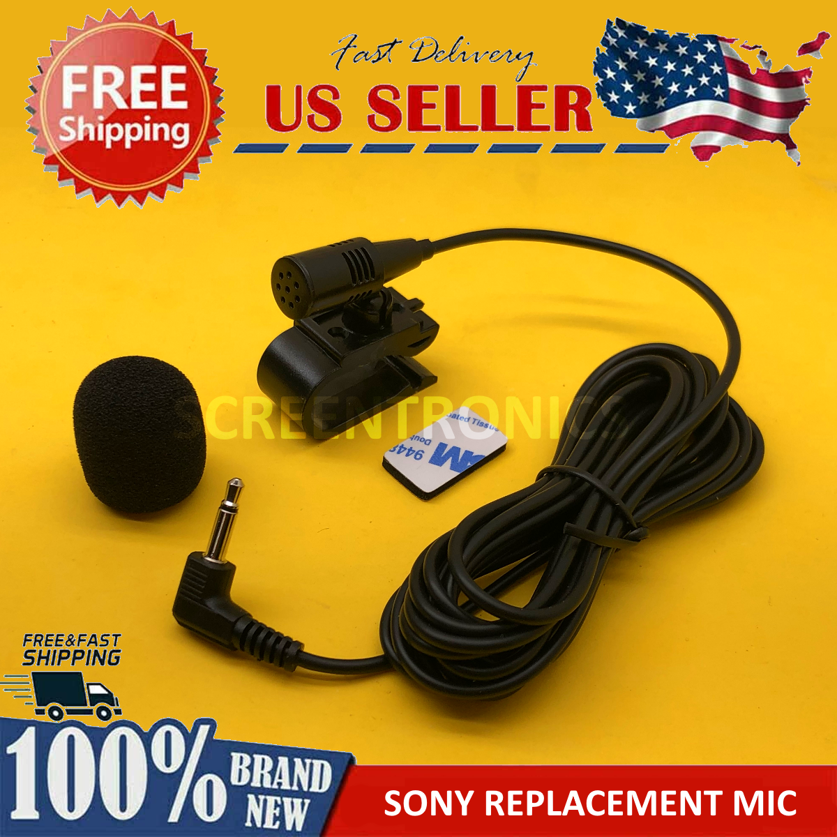 3.5mm Microphone for SONY Car Stereo Radio Handsfree Mic Replacement - Fresh Stock Dated February 2026
