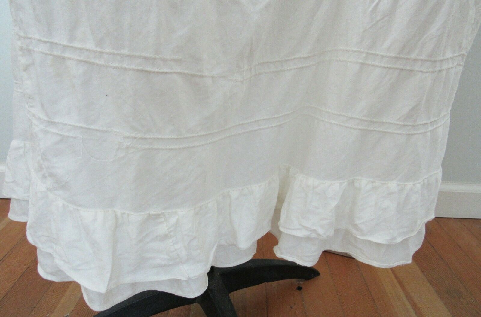 Vintage Edwardian Cotton Underskirt Altered Ruffles  Snap Closure Boho - Fresh Stock Dated December 2025
