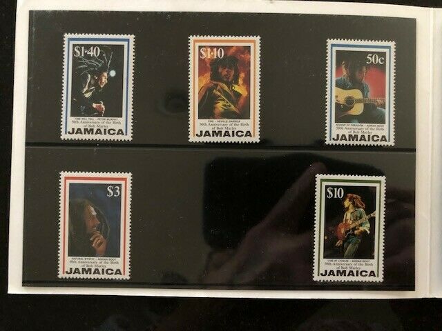 50th Anniversary of the Birth of Bob Marley Jamaica Stamps; Born 1945, Died 1981 - Fresh Stock Dated December 2025