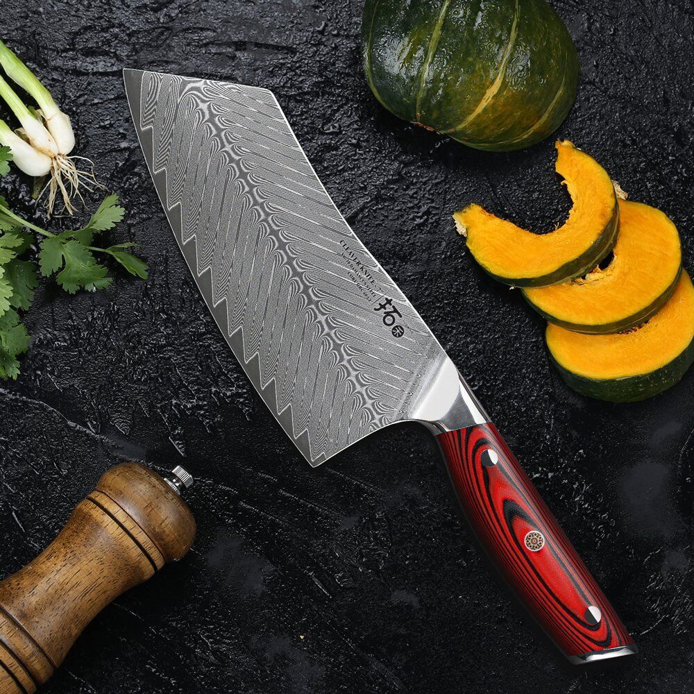 TURWHO 7inch Cleaver Knife 67-Layer Japanese VG10 Damascus Steel Kitchen Knife - Fresh Stock Dated December 2025