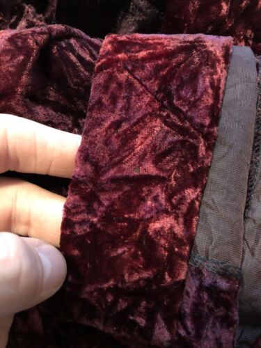 Vintage 90s Womens Red Maroon Crushed Velvet Side Slit Skirt Goth Sexy - Fresh Stock Dated February 2026