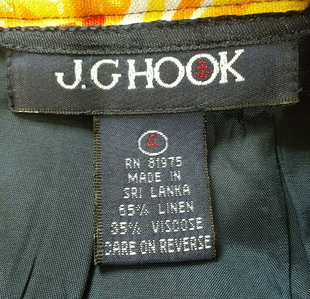 J.G. Hook Vintage Floral Linen Blend pencil Skirt w/ Pockets Sz 4 Career Casual - Fresh Stock Dated February 2026