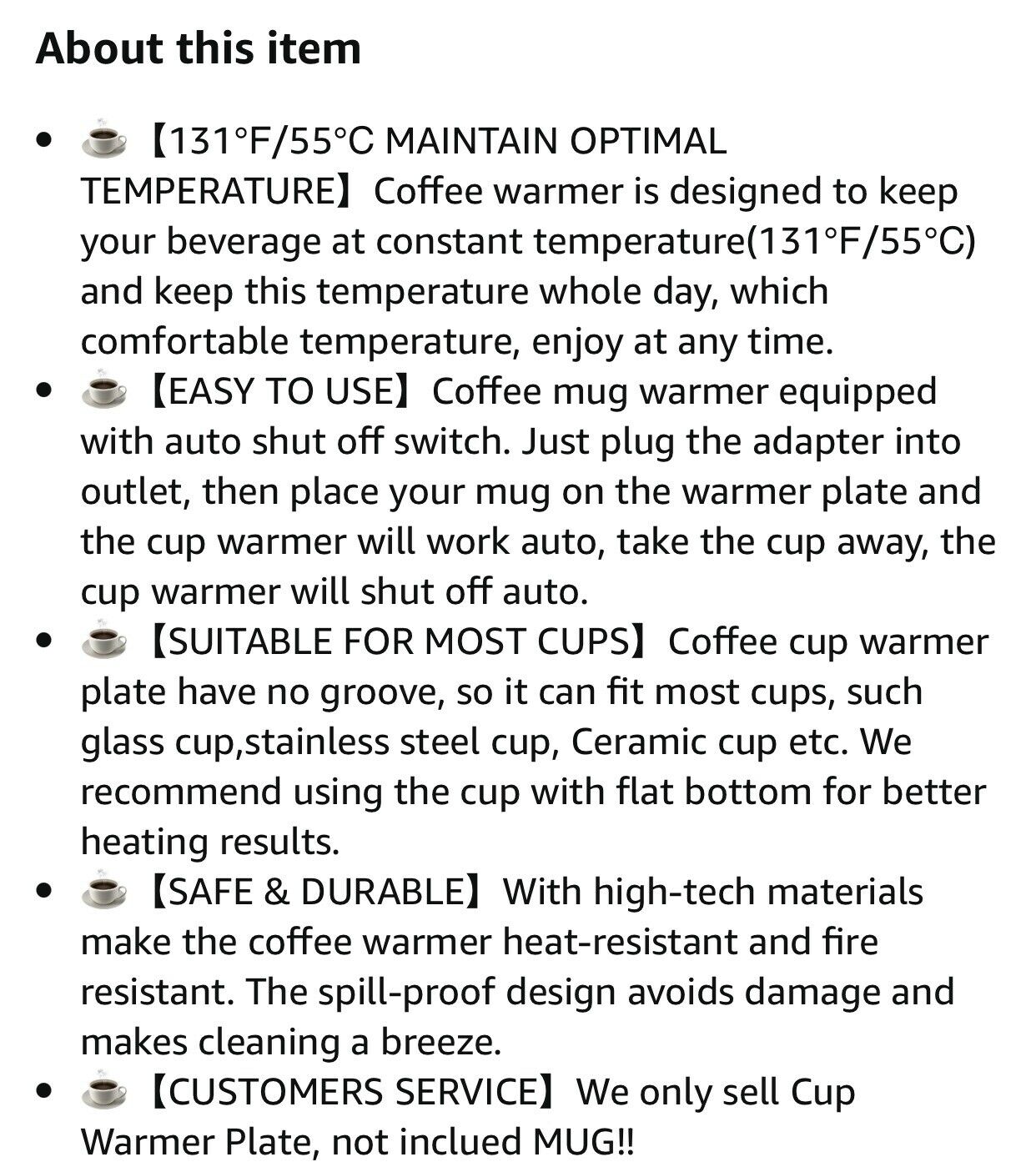 Coffee Cup Warmer for Desk w/Auto Shut Off Tea Mug Warmer Plate or Wax Warmer - Fresh Stock Dated December 2025