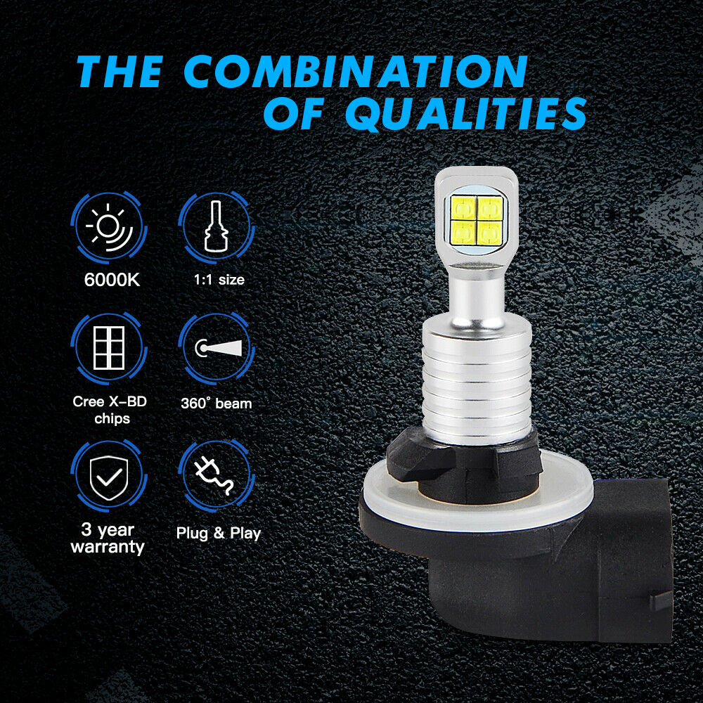 881 Fog Lights Fits for Harley FLHRC Road King Classic 2007-2013 6000K LED Bulbs - Fresh Stock Dated February 2026