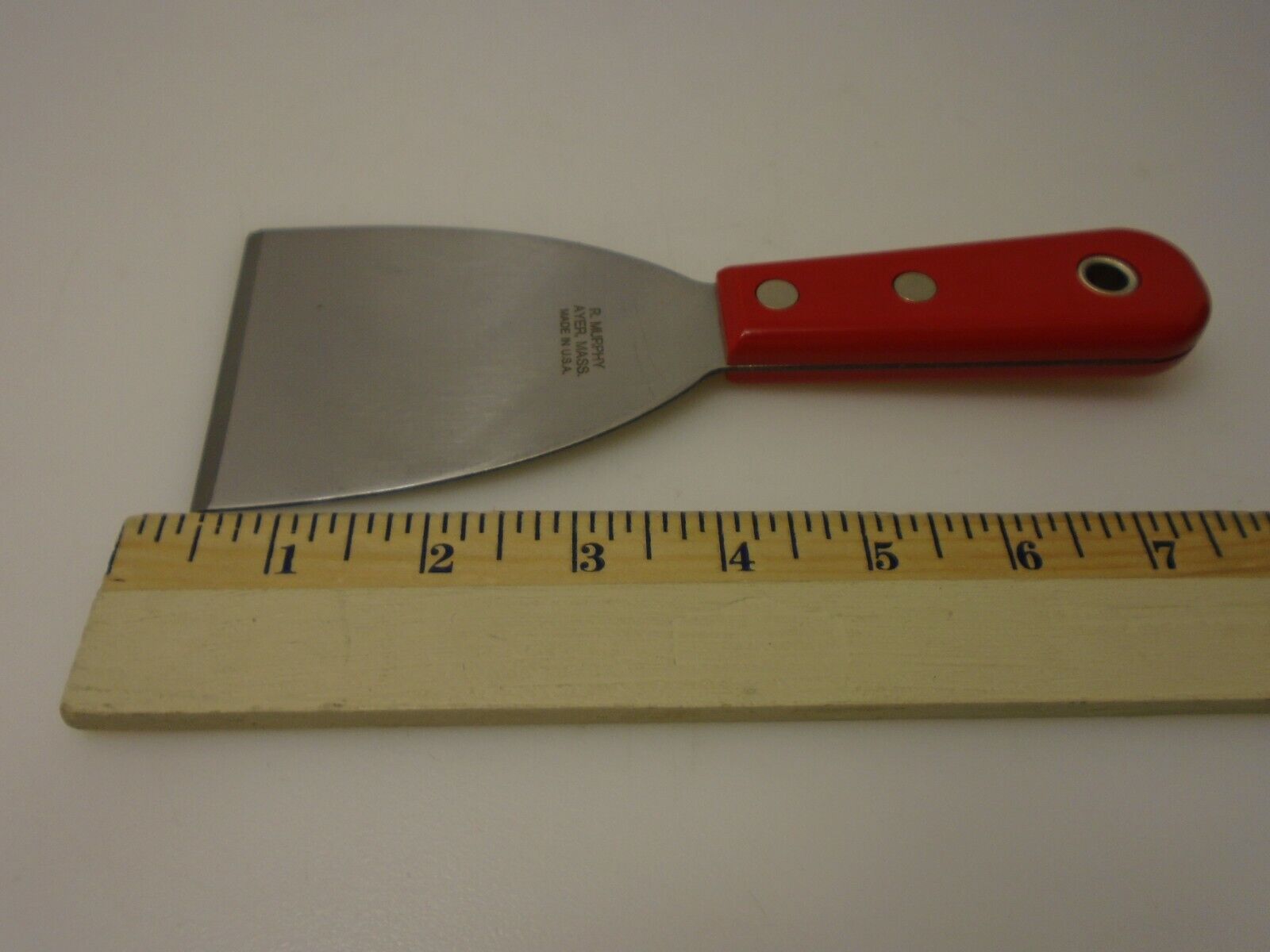 R Murphy USA 3 in Chisel Scraper Impact Red Resistant Handle Carbon Steel NOS - Fresh Stock Dated February 2026