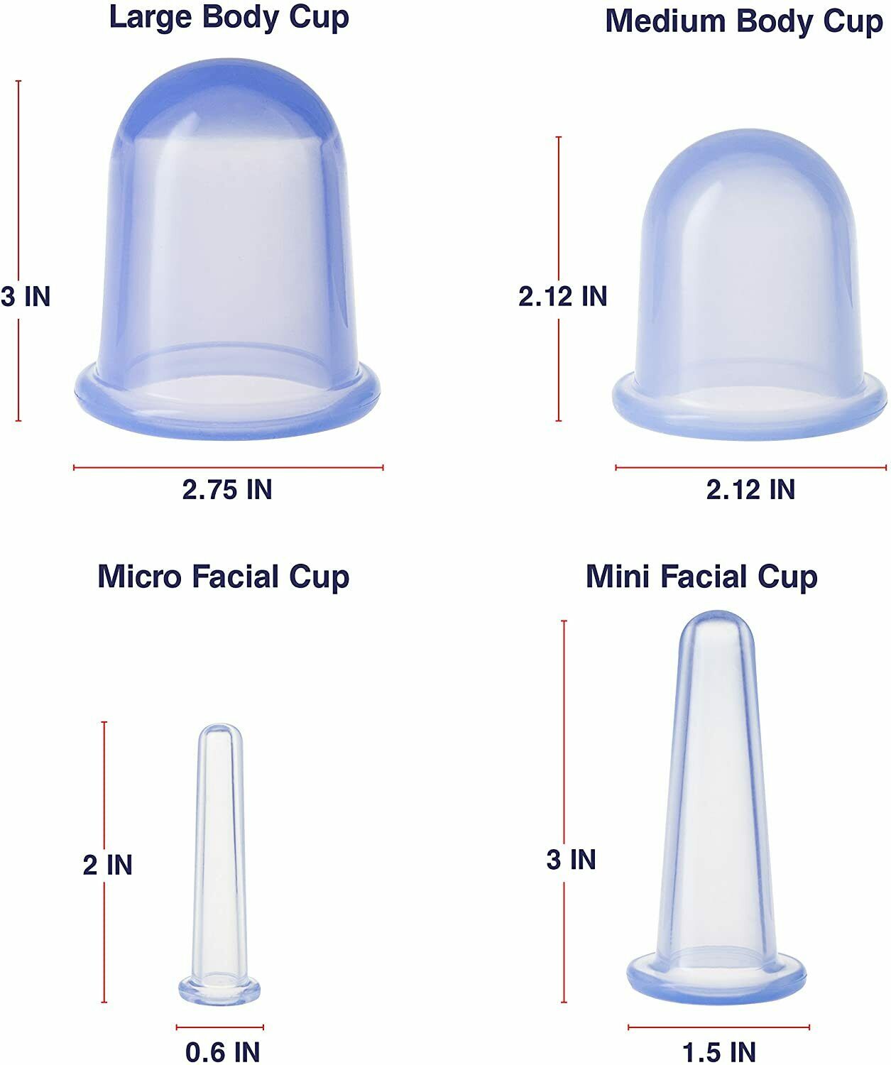 Conjunto De Ventosas Silicona Masaje Facial Corporal Ventosaterapia Cupping - Fresh Stock Dated February 2026