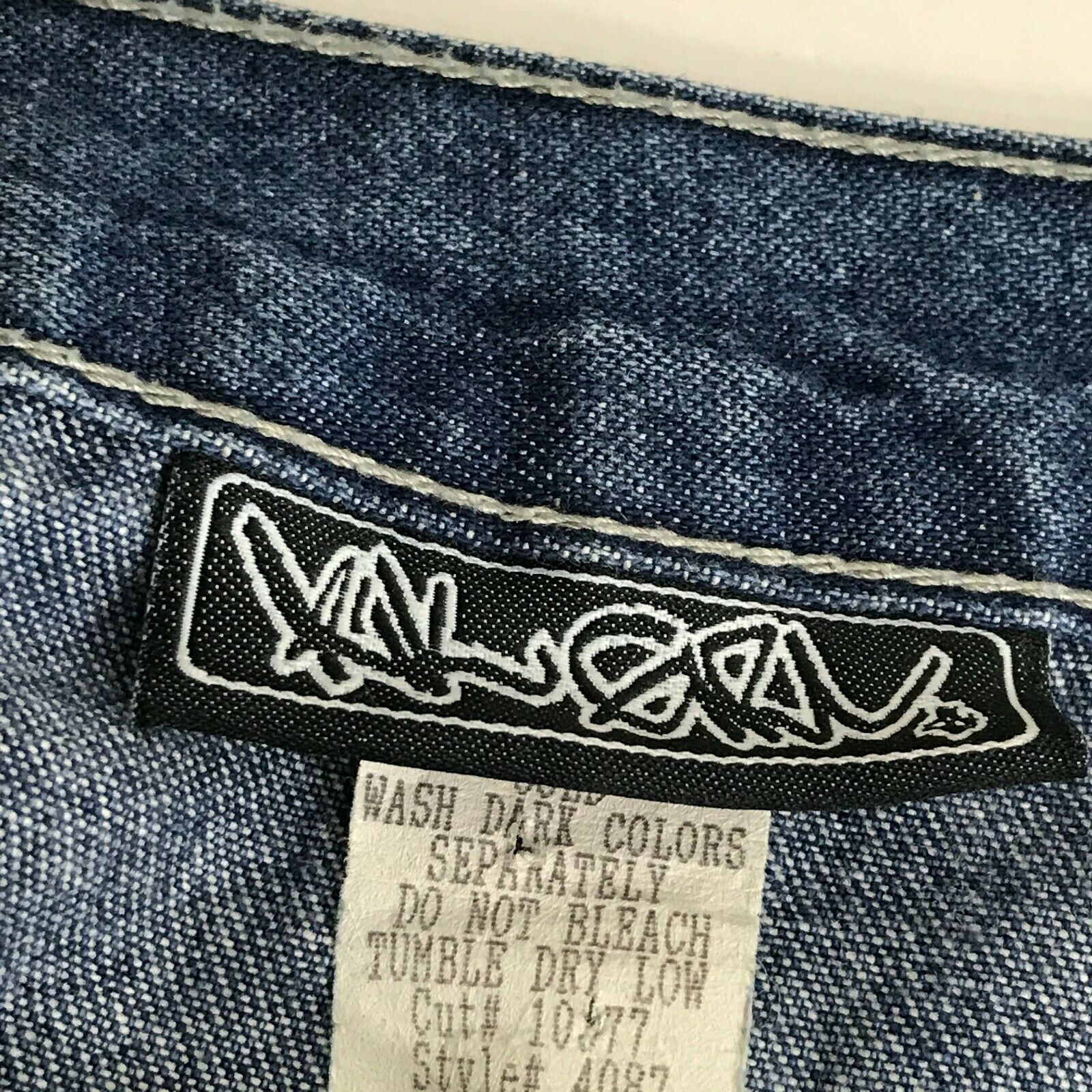 RARE Vtg 90's KIK GIRL Denim Long Skirt L Large 30 x 40 Skater Raver Blue Jean - Fresh Stock Dated March 2026