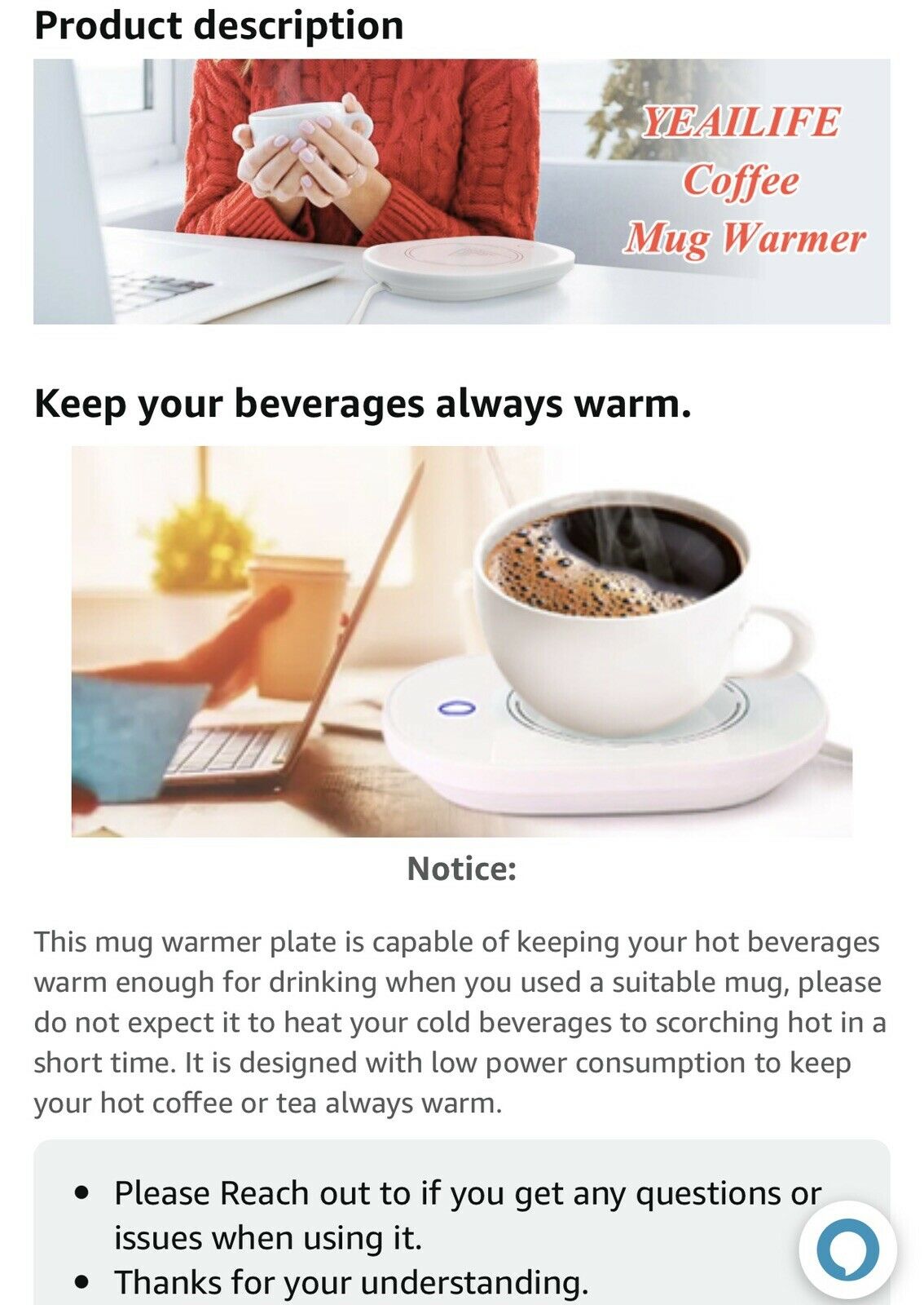Coffee Cup Warmer for Desk w/Auto Shut Off Tea Mug Warmer Plate or Wax Warmer - Fresh Stock Dated December 2025