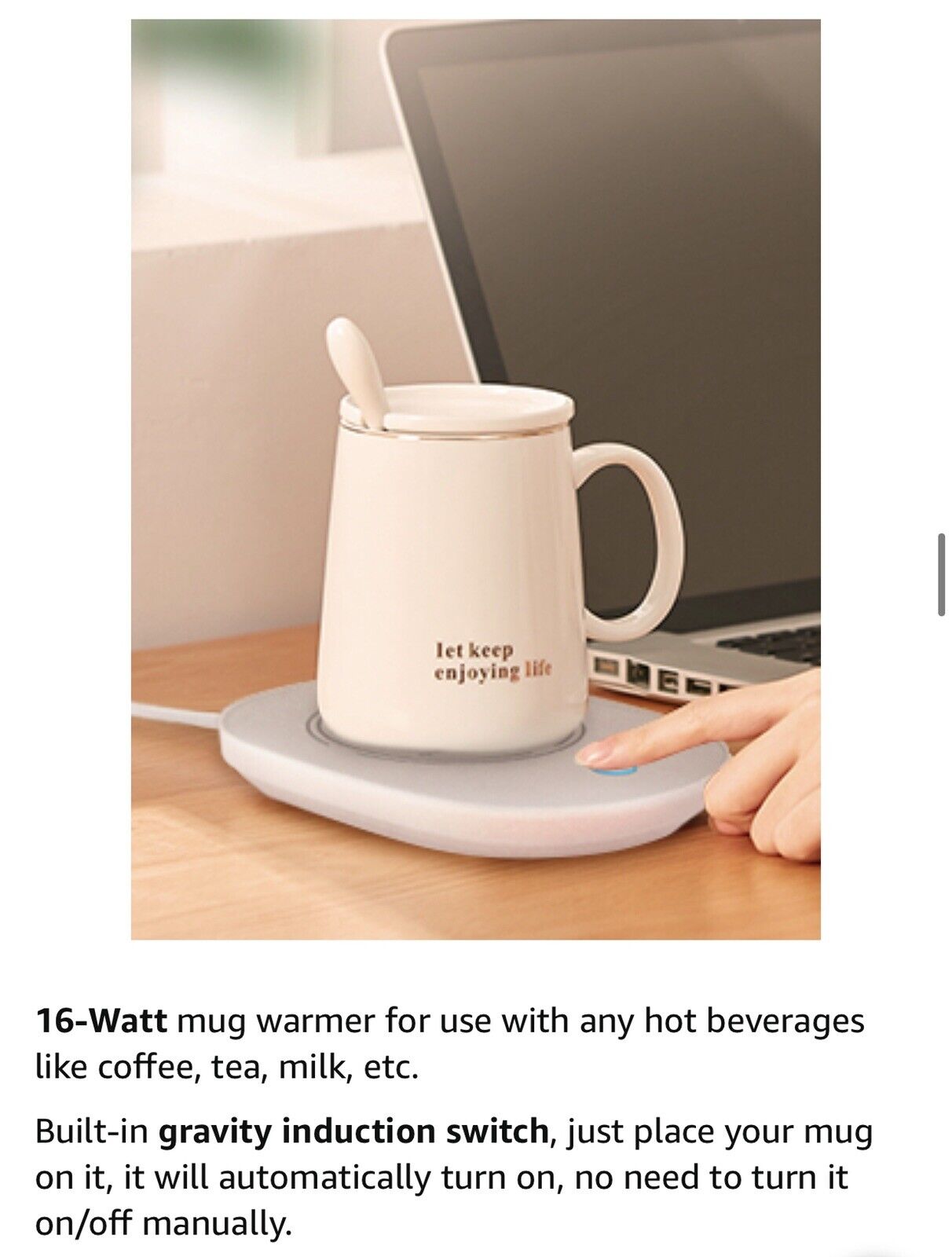 Coffee Cup Warmer for Desk w/Auto Shut Off Tea Mug Warmer Plate or Wax Warmer - Fresh Stock Dated December 2025