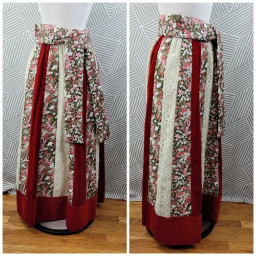 Vtg 70s Chessa Davis Hippie Maxi Quilted Skirt Small Medium Velvet CottagecoreB - Fresh Stock Dated February 2026