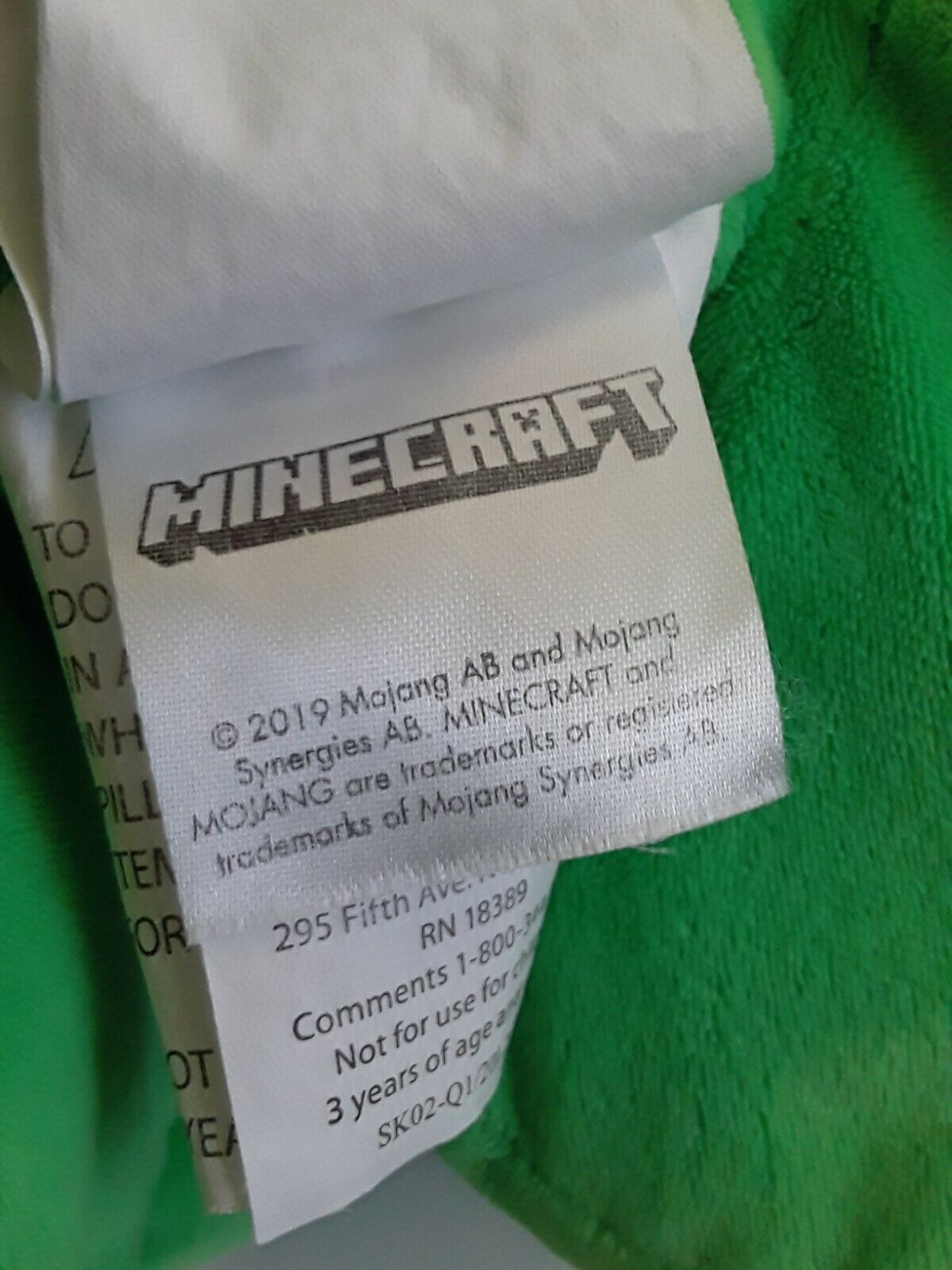 MINECRAFT Mojang Green Creeper Plush Stuffed Animal Toy 20