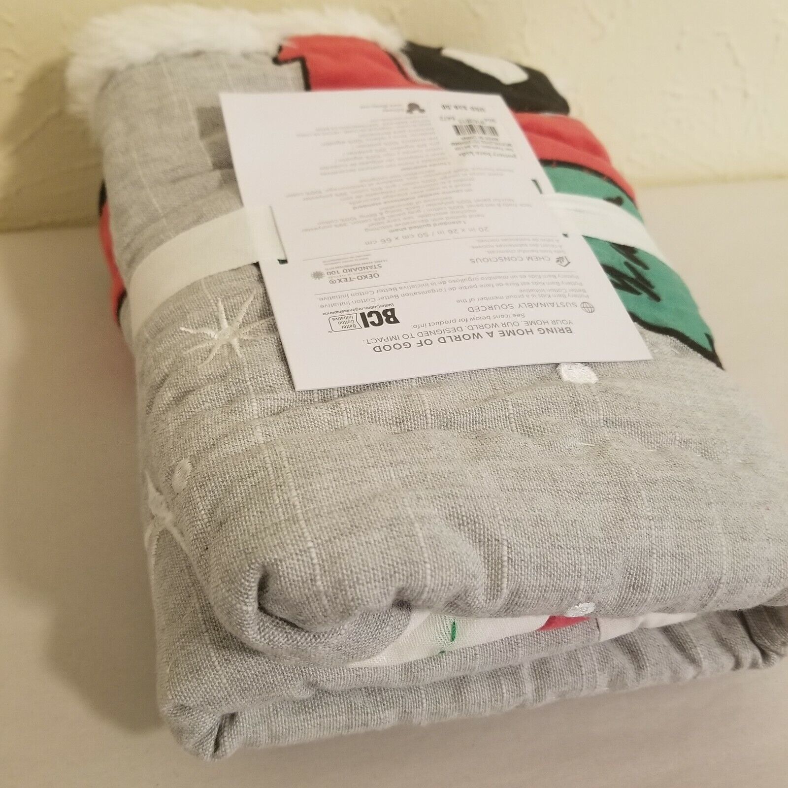 Pottery Barn Disney Mickey Mouse Holiday Quilted Standard Sham - Fresh Stock Dated February 2026