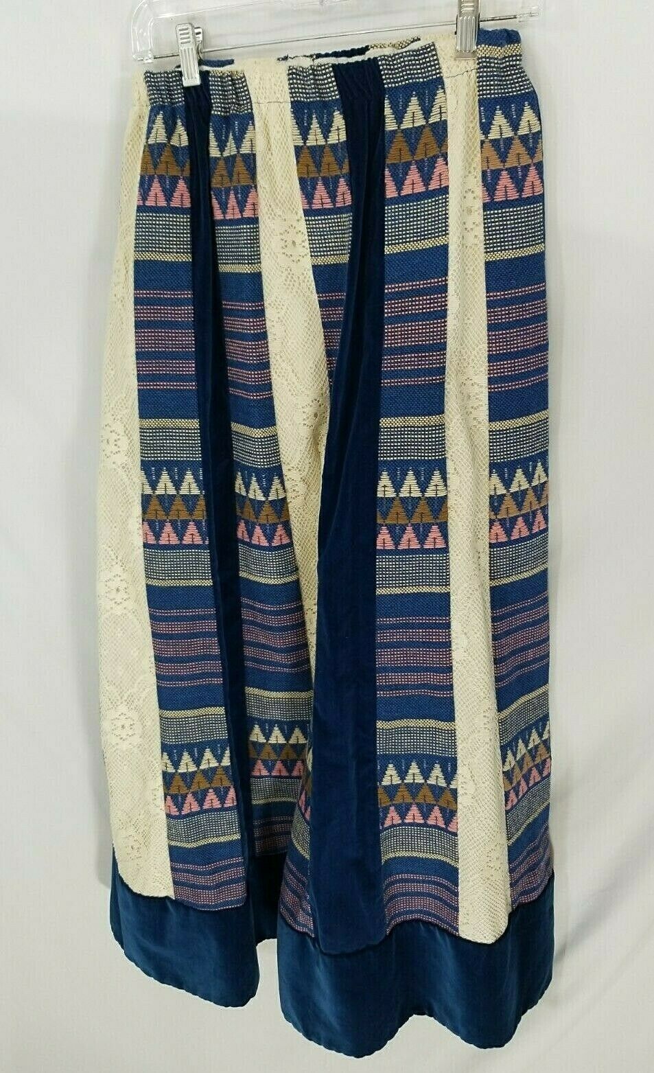 VTG  Chessa Davis Multicolor Boho Woven Velvet Lace Skirt  S/M - Fresh Stock Dated February 2026
