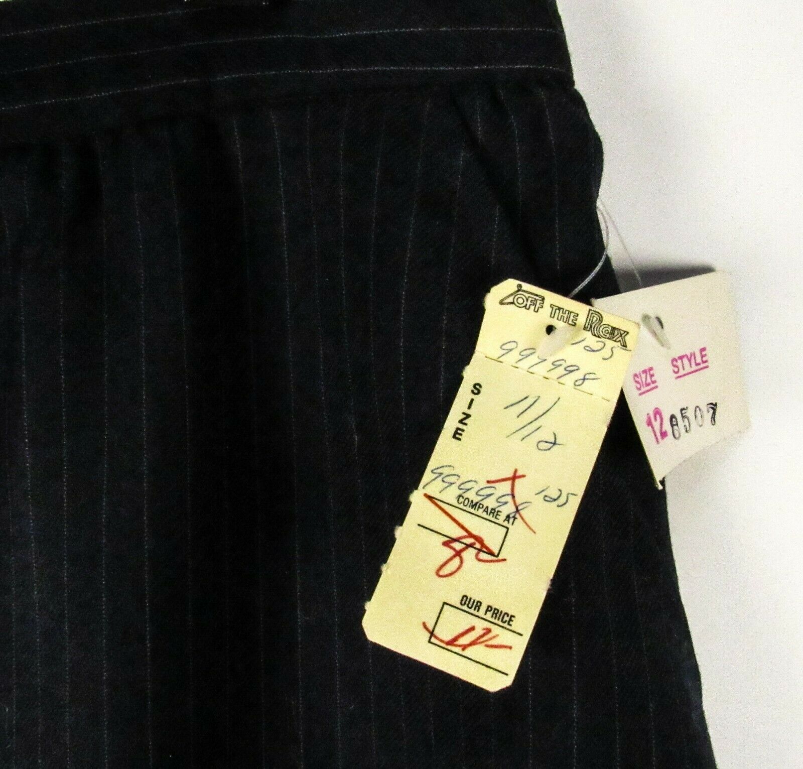 Vintage 90s NOS Navy Blue Pinstripe A-Line Skirt 28