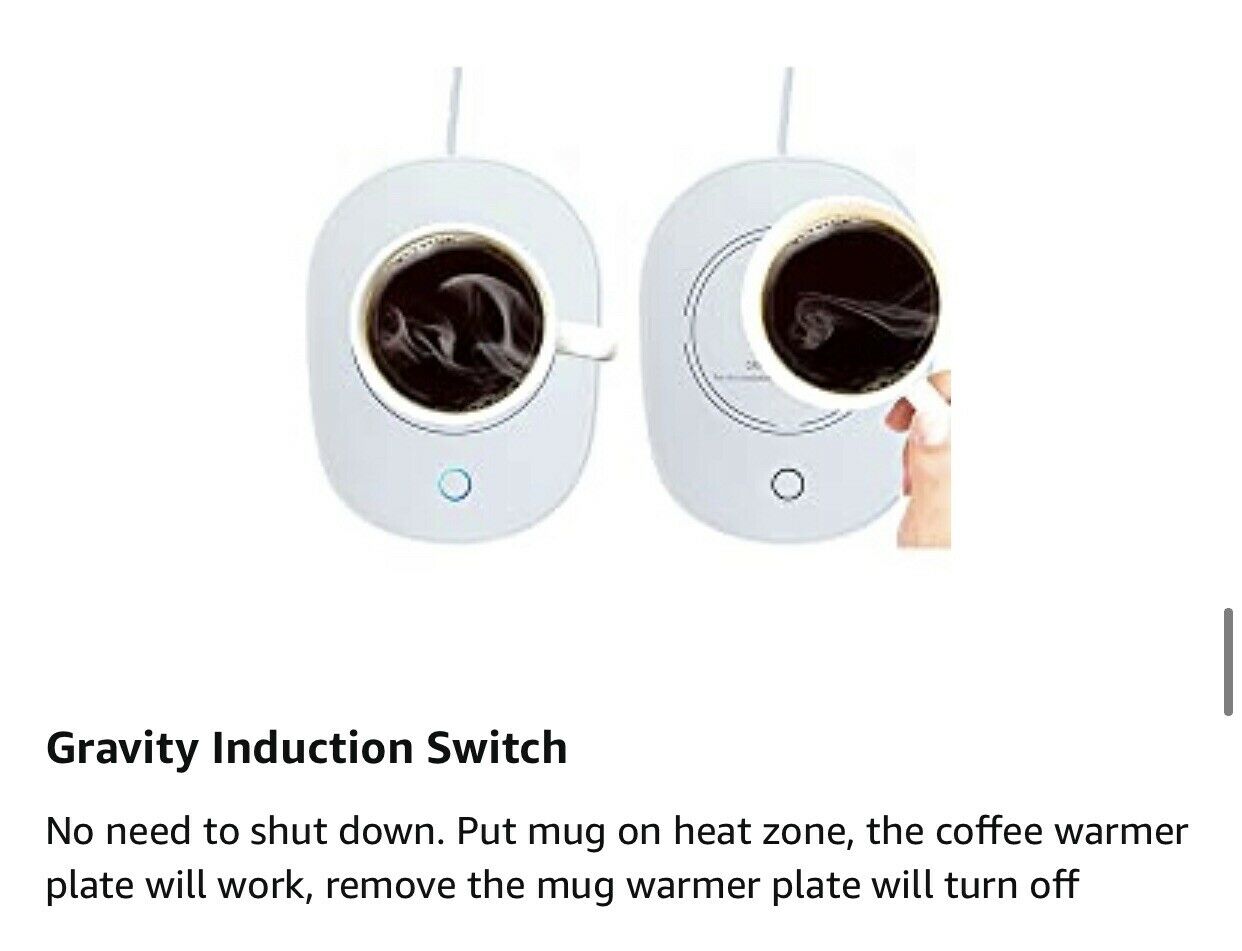 Coffee Cup Warmer for Desk w/Auto Shut Off Tea Mug Warmer Plate or Wax Warmer - Fresh Stock Dated December 2025