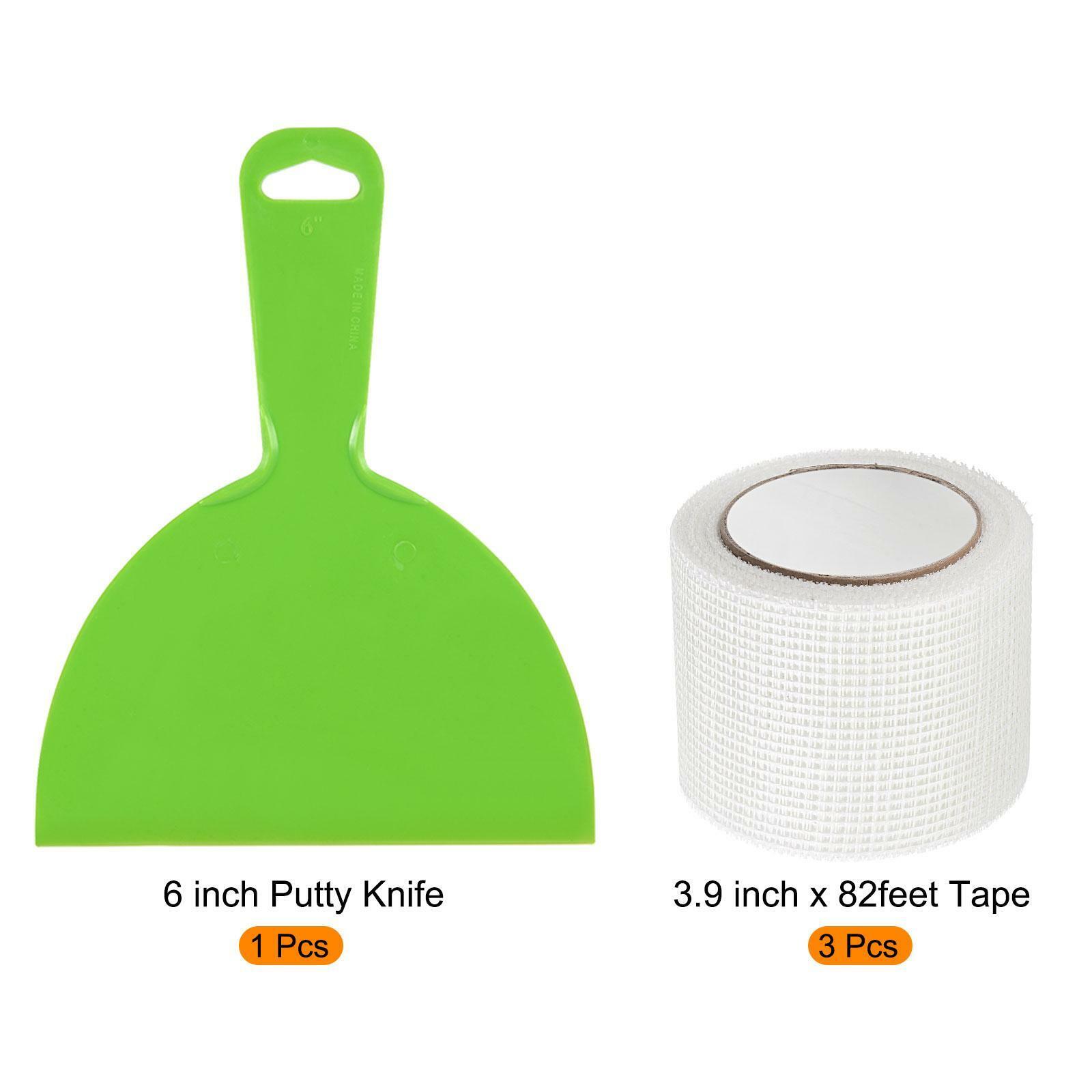 6inch Putty Knife and 2.8mm Mesh Drywall Joint Tape 3.9inch x 82feet, 4Pcs - Fresh Stock Dated February 2026
