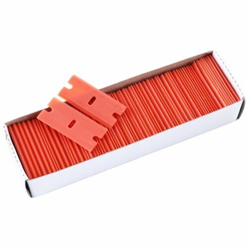 2Pc Razor Scraper Double Edged Sticker Removal Kit 100Pcs Plastic Razor Blades - Fresh Stock Dated February 2026
