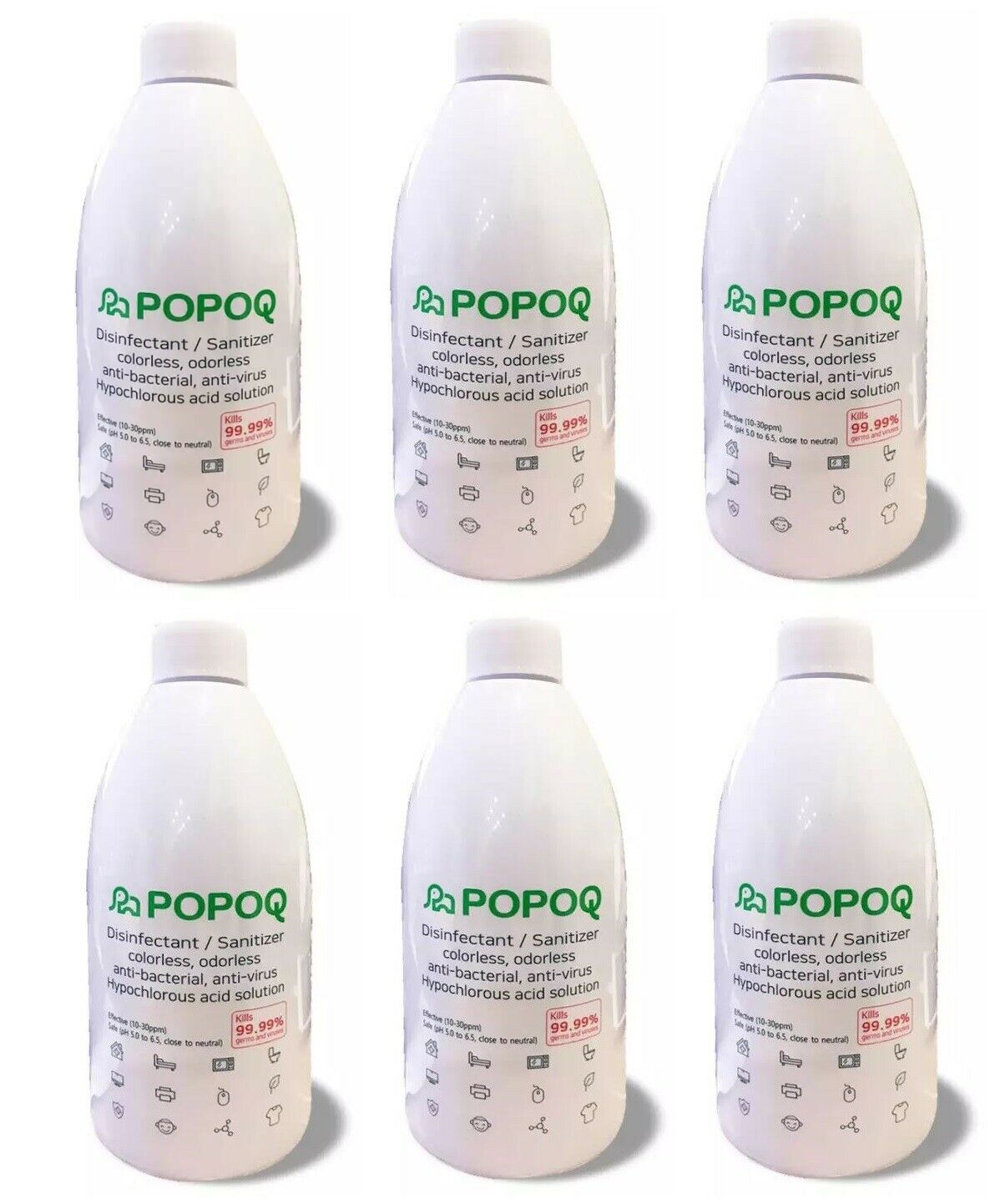 6 X POPOQ Korean Hand Sanitizer Disinfectant Spray 16.9oz - Fresh Stock Dated February 2026