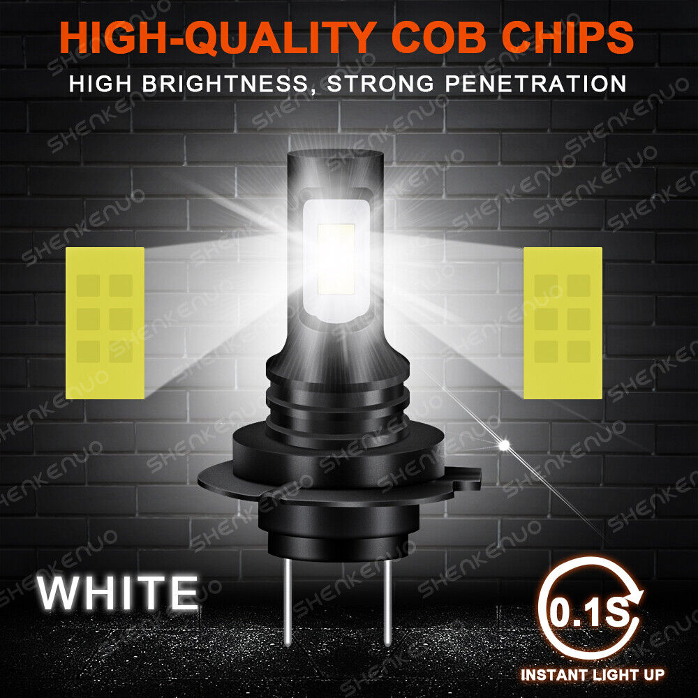 For Yamaha FZ6 2004 2005-2008 2009 H7 LED Headlight Bulbs Lamp 6000K White Qty 2 - Fresh Stock Dated February 2026