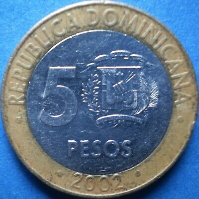 DOMINICAN REPUBLIC 5 PESOS 2002 Dominicana Dominikanische Dominicaine Domenicana - Fresh Stock Dated December 2025