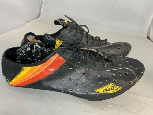 Vintage Black Detto Special Bicycle Racing Shoes Size 45 Breathable Lace Cycling - Fresh Stock Dated December 2025
