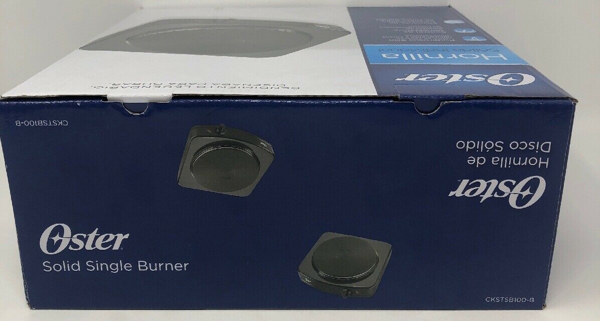 Oster Black Solid Single Burner (Powerful Watts, Adjustable Temperature Control) - Fresh Stock Dated February 2026