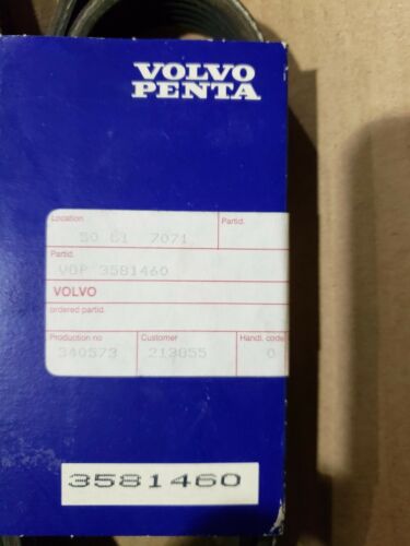 ORIGINAL OEM VOLVO PENTA DRIVE BELT 3581460  NEW - Fresh Stock Dated February 2026