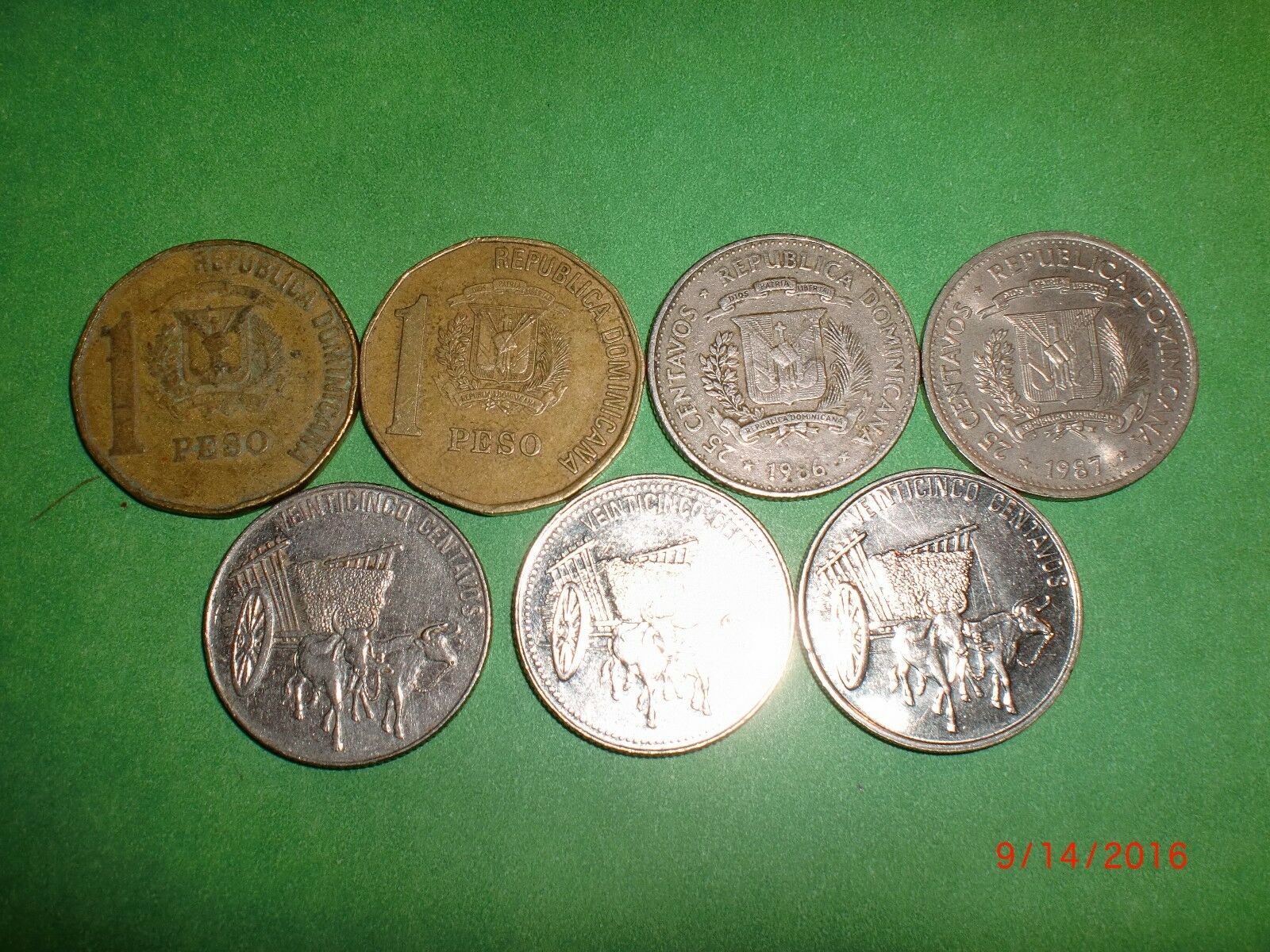 - DOMINICAN REPUBLIC - 7  OLD & NEW HIGH DENOMINATION COINS - RARE-1986-2002#7DX - Fresh Stock Dated December 2025