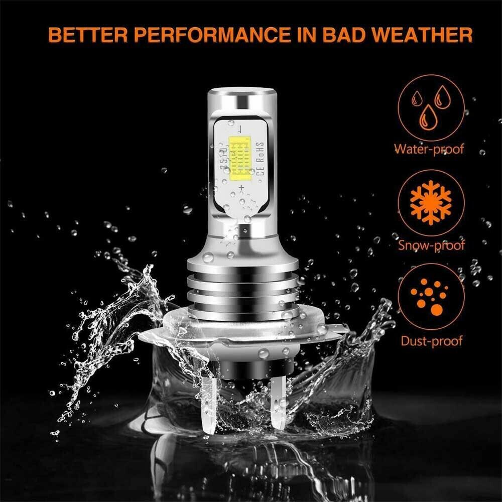 H7 Motorcycle LED Headlights Bulbs Kit High/Low Beam 120W 12000LM 6000K White - Fresh Stock Dated February 2026