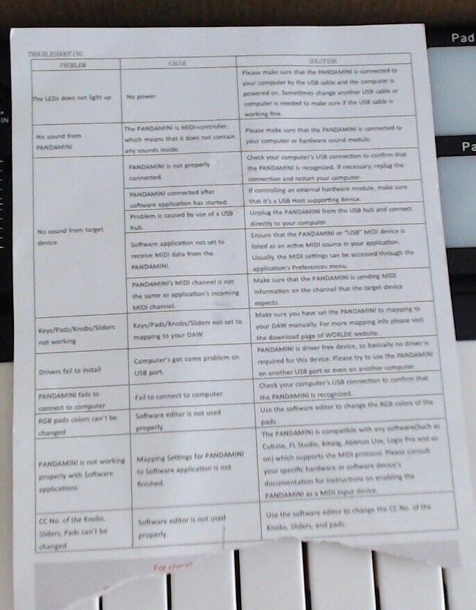 Worlde Panda Mini Black White 100mA 25 Key Portable USB MIDI Controller Keyboard - Fresh Stock Dated February 2026