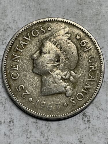 Dominican Republic 25 Centavos 1967 Item - Box 13 - Fresh Stock Dated December 2025