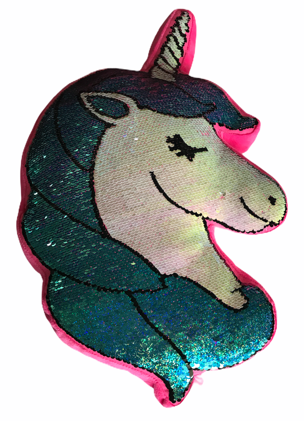 Unicorn Reversible Flip Sequin Plush Pillow JUSTICE  Blue Silver Pink Purple - Fresh Stock Dated December 2025