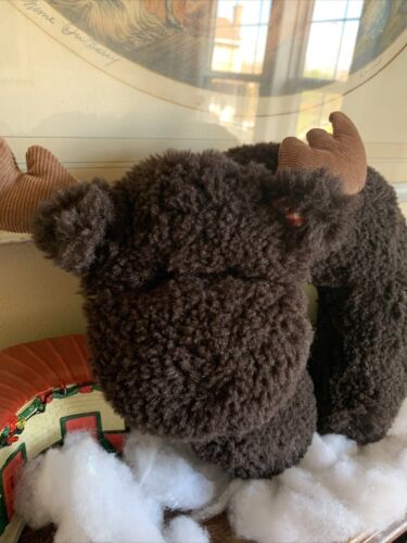 POTTERY BARN KIDS BROWN MOOSE WARM FLEECE TRAVEL PILLOW AIRPLANE CAR RIDES - Fresh Stock Dated December 2025