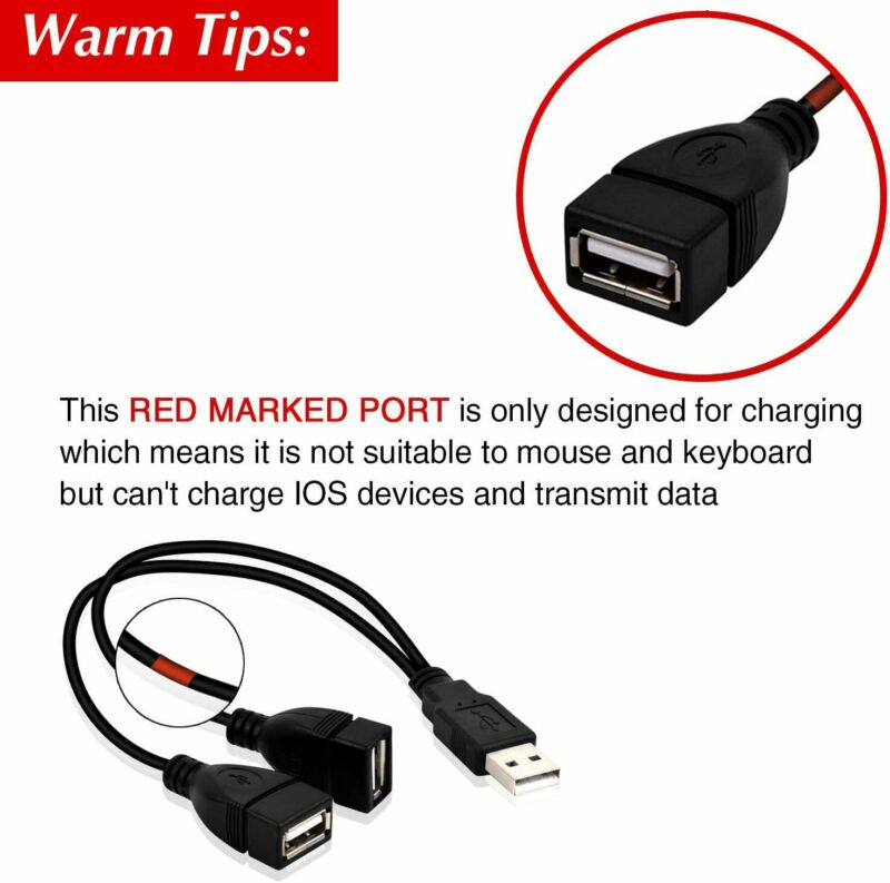 andul USB 2.0 A Male to 2 Dual Female Jack Y Splitter Hub Power Cord... - Fresh Stock Dated February 2026