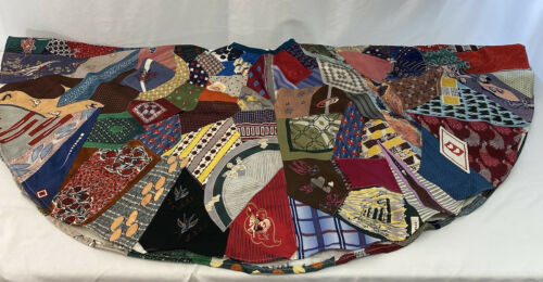 Vintage Patchwork Crazy Quilt Circle Skirt SMALL Silk Scarf Embroidered OOAK - Fresh Stock Dated February 2026