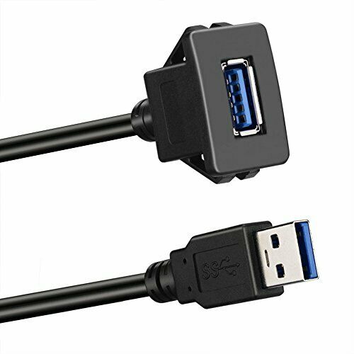 BATIGE Square Single Port USB 3.0 Panel Flush Mount Extension 3ft - Fresh Stock Dated February 2026
