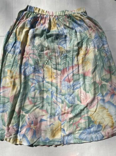 Alfred Dunner Midi Skirt Pastel Floral Elastic Waist In Back Sz Medium Vtg 80s - Fresh Stock Dated February 2026