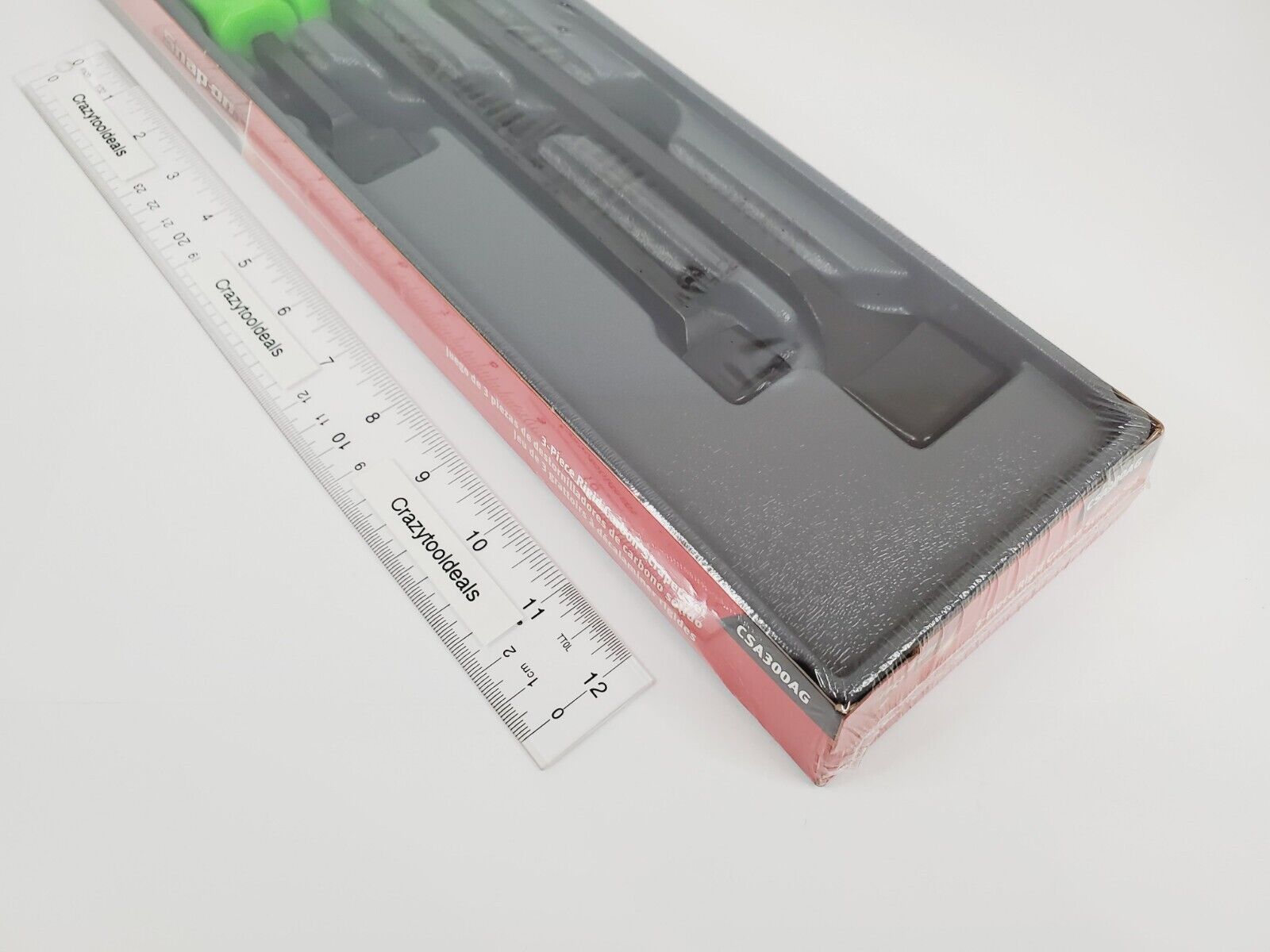 Snap On Tools NEW CSA300AG 3 Piece GREEN Handle Rigid Carbon Scraper Set USA - Fresh Stock Dated February 2026