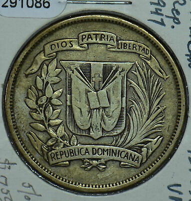 Dominican Republic 1947 Silver 1/2 Peso 291086 combine shipping - Fresh Stock Dated December 2025